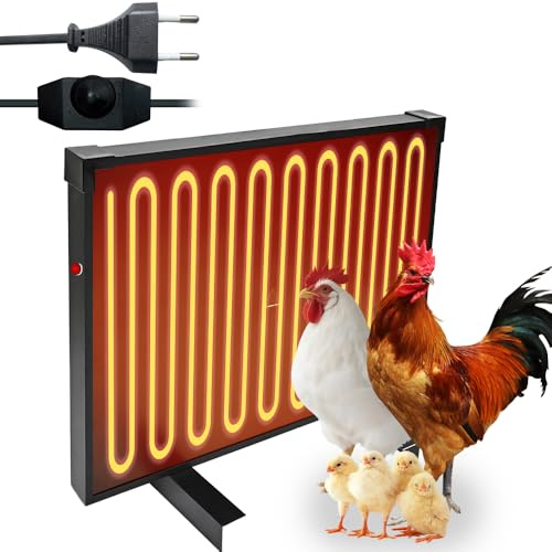 HOVCEH Hühnerstall Heizung, 150W Wärmeplatte Küken, Energiesparendes Design Hühnerheizpaneel, 40*30 cm Wärmeplatte Hühner mit Unabhängigen Schalter für Bauernhöfe, Hühnerställe, Entenställe