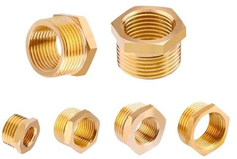VAYEODEYU Raccord de tuyau d'arrosage en laiton, Adaptateur mâle vers femelle à douille hexagonale BSP en laiton, plusieurs tailles for carburant, eau, gaz, pétrole(F M5 To M 1/8)