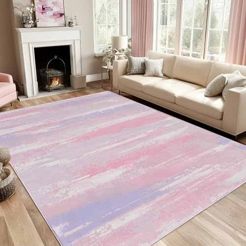 GthreeD Teppich Wohnzimmer Rosa 200x300cm Abstrakelte Teppiche Schlafzimmer