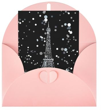 Pearl Paper Night Paris Eiffelturm Druck Urlaub Grußkarte für Geburtstag, Erntedankfest, Weihnachten, Neujahr