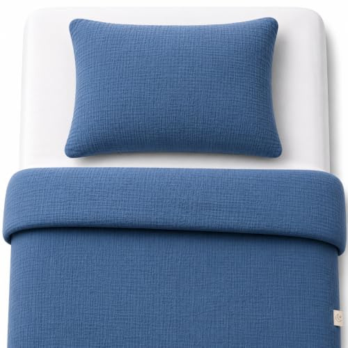 Sábana Bajera de 80 x 160 y Juego de Cama para niños — 3 ud — 100% algodón (Azul Real, Juego de Cama de 80 x 160 cm)