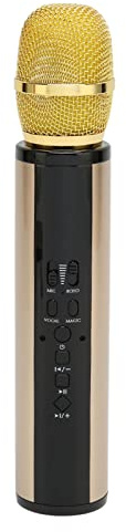 ZJchao Microfono Portatile, Microfono per Karaoke Wireless con Riduzione del Rumore con Monitoraggio e Sintonizzazione 'orecchio, per Canto Dal su PC Smartphone (GOLD)