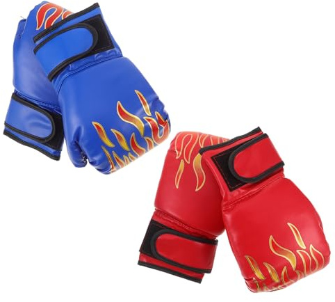 SHERCHPRY Set 2 Paia Guantoni da Boxe, Guanti da Sparring e Allenamento in Pu Traspirante, Cinturino Regolabile, Adatti per Kickboxing, Mma e Sacco, per Ragazzi e Ragazze Principianti