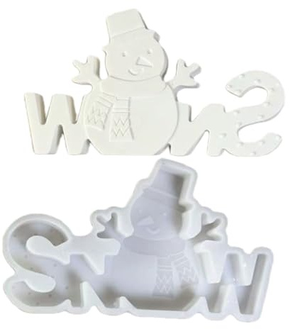Moule créatif en Silicone pour bonhomme de neige et lettres de neige, décoration de noël en plâtre de ciment pour décoration de fête d ' hiver, moule en Silicone pour bonhomme de neige