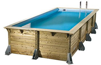 Ubbink - Piscine bois Azura 5,05 x 3,50 x 1,26 m - Liner bleu