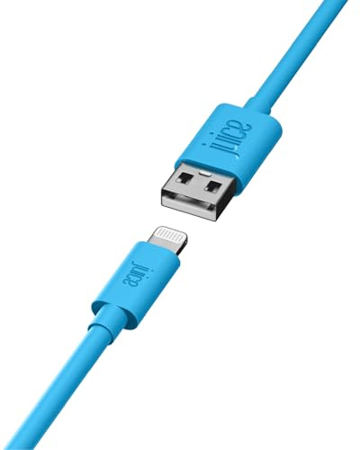 Juice Apple iPhone 11, Pro, iPhone X, Xr, iPhone 8, 7, 6, SE, iPad Lightning, Charge & Sync Cable, 2m, Aqua