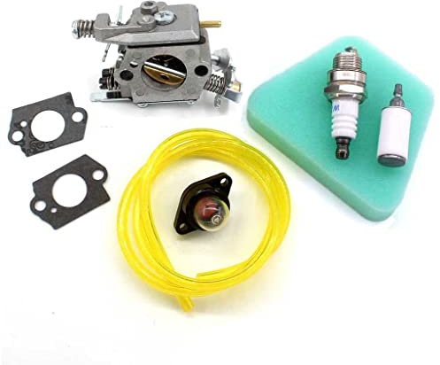 HURI Vergaser mit Luftfilter und Zündkerze Benzinpump für Partner 350 351 370 371 390 391 420 Motorsäge Ersetzt Partner 5300718-21 / Walbro 33-29