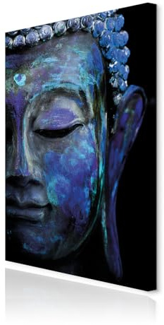 decomonkey Wandbilder Budda 60x90 cm 1 Teilig Leinwandbilder Kunstdruck | Bild auf Leinwand, Wanddeko, Wohnzimmer, Wanddekoration, Buddhismus, Buddha