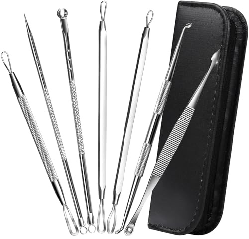 Teenitor Kit de herramientas 7 en 1: removedor de puntos negros, extractor de espinillas, extractor de comedones para la cara
