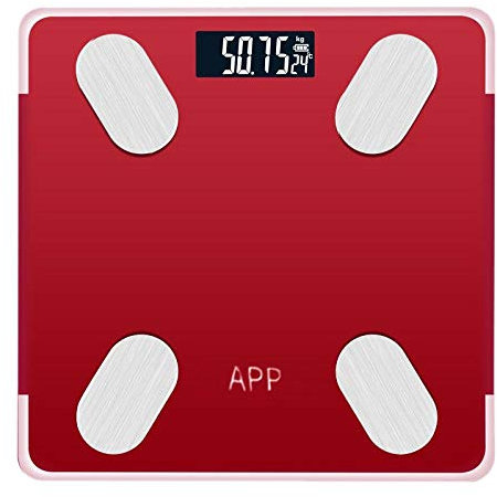 balance cuisine balance pese personne connectée bluetooth balance haute précision de cuisine balance connectée graisse corporelle balance connectée-rouge