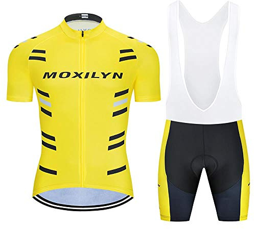Moxilyn Radtrikot Set Herren Kleidung Radfahren Outfit Radtrikot Herren Kurzarm MTB Jersey + 9D Gel Hosen Herren Sommer Radfahren Kleidung Atmungsaktiv Schnell trocknend