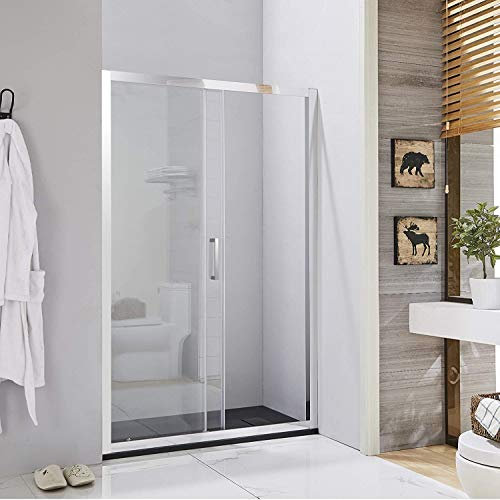 Box doccia porta scorrevole per nicchia profilo cromato altezza 195 cristallo 6mm anticalcare (145 cm)