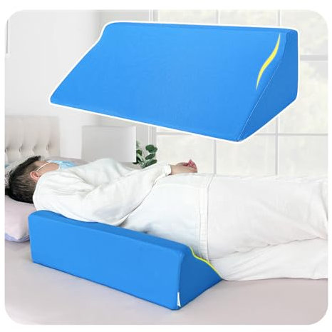 NEPPT Bed Wedges & Body Positioners Wedge Pillow Side Sleeper Medical Wedges for Adults Bed Sore 30 Degree Incline Pillow for Ankle/Leg Elevation Post Surgery Triangle Foam Wedge for Back Pain (Blue)
