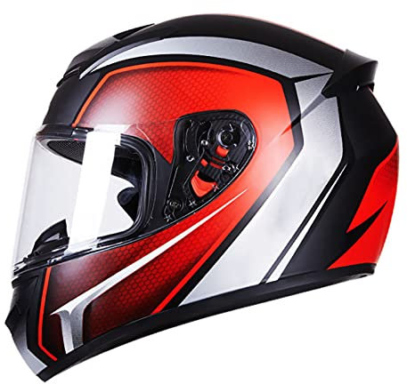Modular-Helm Jet Motorrad-Helm Rollerhelm Erwachsener Herren & Damen Sturzhelm Integralhelm Motorradhelm Flip-Up Mopedhelm Klapphelm Full-Face Motorcycle Helmet DOT-Zertifizierung,Rot,XL