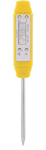 LCD Digital Meat Thermometer with Probe, Instant Read Thermometer Digital Probe Candy Thermometer with Super Long Probe for Kitchen/BBQ/Meat/Oil/Milk/Yogurt(Yellow)