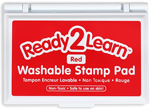 READY 2 LEARN Washable Stamp Pad | Red | Non-Toxic | Fade Resistant | Decorate Scrapbooks, Posters and Cards