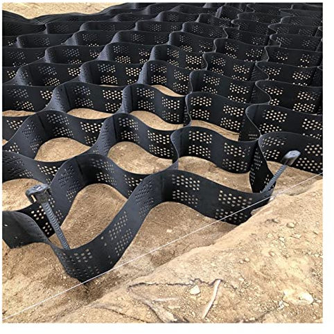 QWEASDF 5 cm/2 in Rasengitter Geogitter, HDPE-Geogitter, Durchlässiges Bodengitter, Raster für Stützmauern, Schwerlast-Geogitter für Schuppen, Hänge, Wege und Parkplätze,5 * 10m(16.4 * 32.81ft)