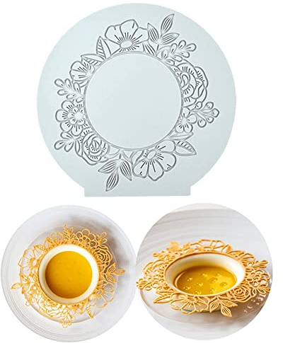 Silikon-Spitzenform, Hochzeitstorte, Spitzenmatte, Korallen-Kuchendekoration, Blumen-Fondant-Abdruckmatten für essbare Spitze, Fondant-Form, Cupcake-Matte, Werkzeuge (A_16.8x16.3x0.3x0.3 cm)