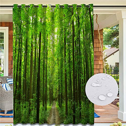 UKALOU Outdoor Vorhang mit Ösen Gartenlauben Balkon-vorhänge Gardinen Verdunkelungsvorhänge Mit Schlaufen, Vorhang Wasserdicht, 1 Stück,Style6-B132xH215cm