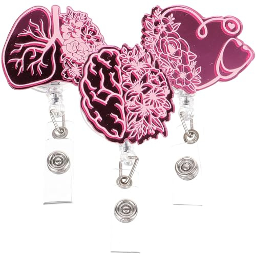 EXCEART 3 StüCk Ausziehbare Ausweishalter Mit Clip, Krankenschwester Abzeichen Halter, Einziehbare Id Badge Reel, Praktischer Kartenhalter FüR ÄRzte Und Pflegepersonal