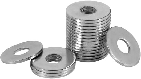 FOMGIIN Arandelas Planas de Cuerpo Grande M5 x 15mm, 100 Piezas Acero Inoxidable A2 V2A, 304 Metalicas Grandes Arandela de Bloqueo DIN 9021 / ISO 7093,Plana de Plano Para Tornillos Sujetadores