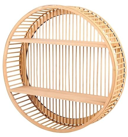 Natural Living Design-Regal, rund, Bambus, 2 Ebenen, D50 cm x H 12 cm