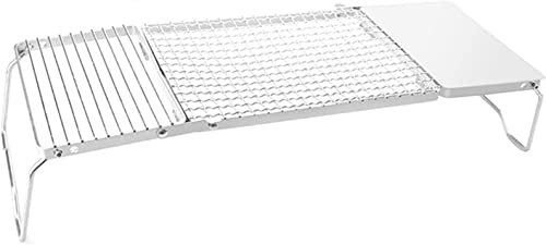 Grilles à Charbon de Bois Grille de Barbecue Grille de réchauds à gaz en Acier Inoxydable Support de réchaud de Camping Portable