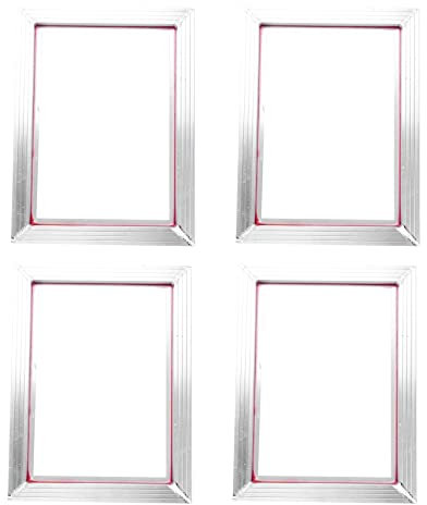 TsoLay Lot de 4 cadres en aluminium pour sérigraphie A3 - 31 x 41 cm - Avec en polyester blanc 43T pour circuits imprimés