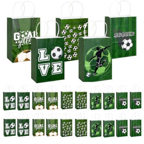 20STK Fußball Papiertüten Tüten Geschenkpapier Fussball Mitgebsel Jungen | 5 Muster Geschenkpapier Fussball Geburtstag Fußball Party Taschen Geschenktüten Kindergeburtstag Tüten Süßigkeitstüten