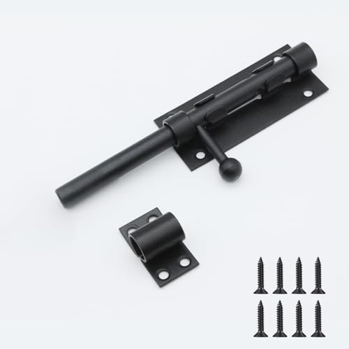 Lxoraziy 160 mm Verrou de Porte Coulissant Robuste de avec Trou de Cadenas, Serrure de Boulon de Porte Coulissante en Acier Inoxydable, Verrou de Porte avec Vis pour Portail, Jardin, Cabanon