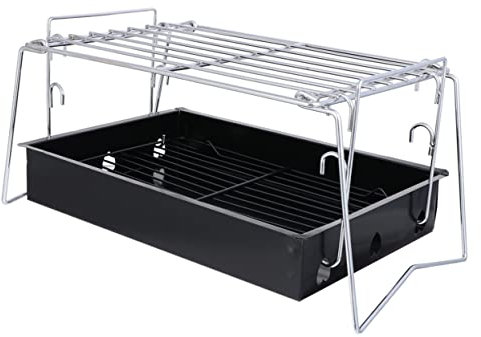 POPETPOP Edelstahlgrillrost Faltbar Für Holzkohlegrill Campingkocher Gestell Leichter Grillkocher Braten Von Fleisch Gemüse Mais