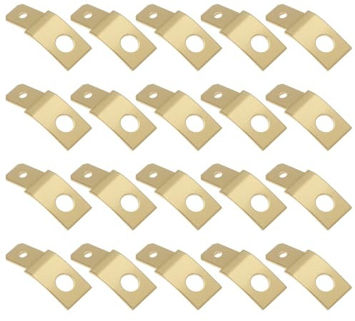 The Lord of the Tools 50Pcs 6.3mm M4 Male Spade Blade Connector Brass Non-Insulated 135 Degree Angle Crimp Terminals Connectors for Boat Automotive Home Electrical Connections (Gold)