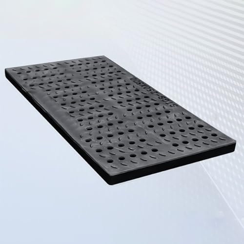 EXCLURA Entwässerungsrinne Rinnen-Abflussgitter mit Runden Löchern aus HDPE, Quadratisches Drainagegitter für Auffahrten, Beton-Abflussgitter für Garage/Gehweg(W-25cm(9.8) x H-3cm(1.2))