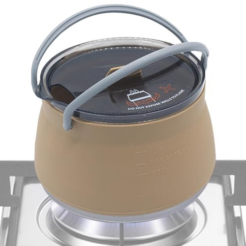 Bouilloire pliable pour le voyage, bouilloire pliable pour le camping, bouilloire en silicone, bouilloire portable, bouilloire à thé et à café en silicone pour les voyages en camping