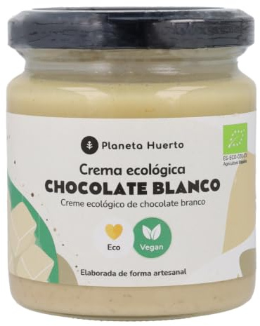 PLANETA HUERTO | Crema de Chocolate Blanco Vegano ECO 230g – Sin Azúcares Añadidos, Ecológica y Con AOVE