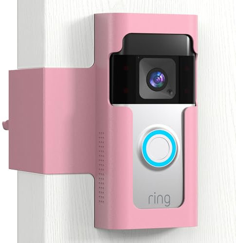 Homalor Ring Doorbell Mount - Pink, All Metal Anti Theft Doorbell Holder for Ring & Blink, No Drill Required