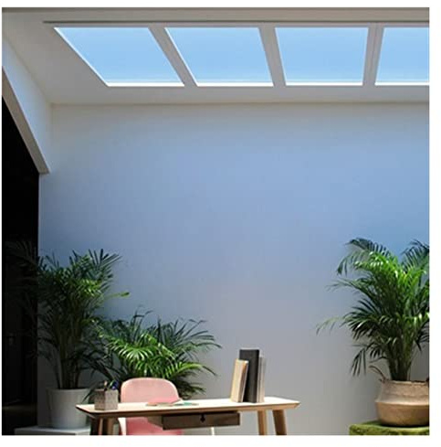 Lampe Solaire Artificielle pour Puits de Lumière, Lampe de Plafond Intelligente Blue Sky Light, Panneau Lumineux LED Intelligent pour Lumière Solaire, Élimine la Fatigue Oculaire(Non-intelligent,E 300