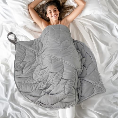 Tociwih Manta con peso de 3,2 kg para adultos, sueño profundo y mejor descanso, manta de terciopelo de cristal, 100 x 70 cm, para relajarse, descansar y como manta de viaje, color gris