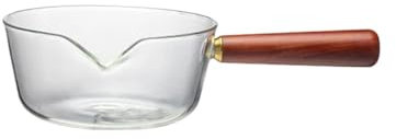 Mjölkgryta mjölkkastrull med handtag glas mjölkkastrull med lock gasspis non-stick kaffe soppgryta kastrull kök köksredskap för kokning mjölk (650 ml)