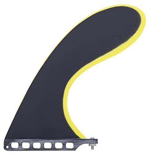 XINFULI Elektrisches Surfbrett, 10-Zoll-Surfbrett Flosse Fiberglas-Mitte Einzelbox Flossen Longboard Base SUP Zubehör,Kraftvoller Schub(Yellow 10 inch)