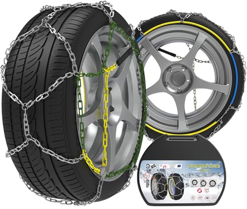 Lot de 2 Chaînes Neige en Alliage d'acier de 12 mm Avec Tendeur - Chaînes neige d'urgence Pour Voiture (taille 110)