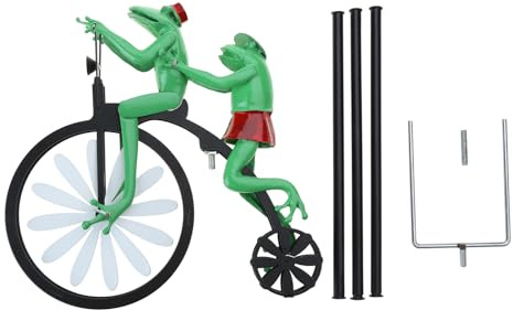 Moulin à vent vintage en métal en forme d'animal pour grenouille moto piquet décoration jardin cour