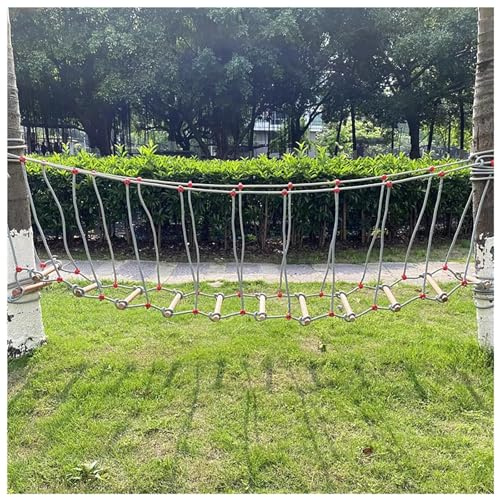 Dubbla Slackline tillbehör, utomhus hinderträning mark ninja rep lekplats rep stege bro