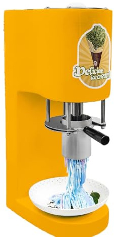 SorbetièRe éLectrique De Table 80 W, 4 Moules Interchangeables, TréMie En Acier Inoxydable De 0,42 L, Pour Desserts, Maison Et Food Trucks.,Yellow