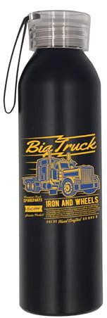 Big Truck Iron Wheels Water Bottle, Insulated Bottle, Stainless Steel Water Bottle