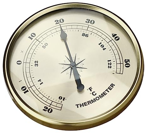 NOLITOY Thermomètre Métallique Rond Numérique Certifié Précision Professionnelle Portable et Léger Intérieur Maison Bureau Salle de Bain Usage Quotidien