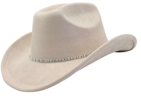 LeeQinersw Unisex-Cowboyhut, Westernhut aus Filz mit breiter Krempe für Outdoor, Panama-Hüte für Männer & Frauen, Cowboy- und Cowgirl-Hüte, Western-Panama-Hut für Karneval, Party