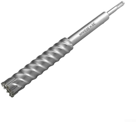 Lot de 30 forets rotatifs pour marteau perforateur, corps en acier allié avec pointe en carbure et lame croisée pour un perçage efficace, pour béton, brique et pierre
