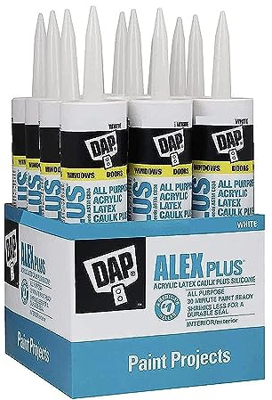Dap 18152 12 Pack 10.1 oz. Alex Plus Acrylic Latex Caulk Plus Silicone, White