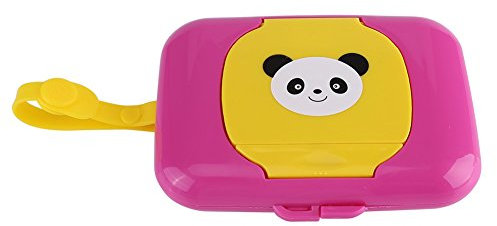 Fdit Porta Salviettine Umidificate Scatola Immagazzinaggio Passeggino da Viaggio per Bambino all'Aperto Salviette Umidificate Box Contenitore Riutilizzabile(Red + Yellow)